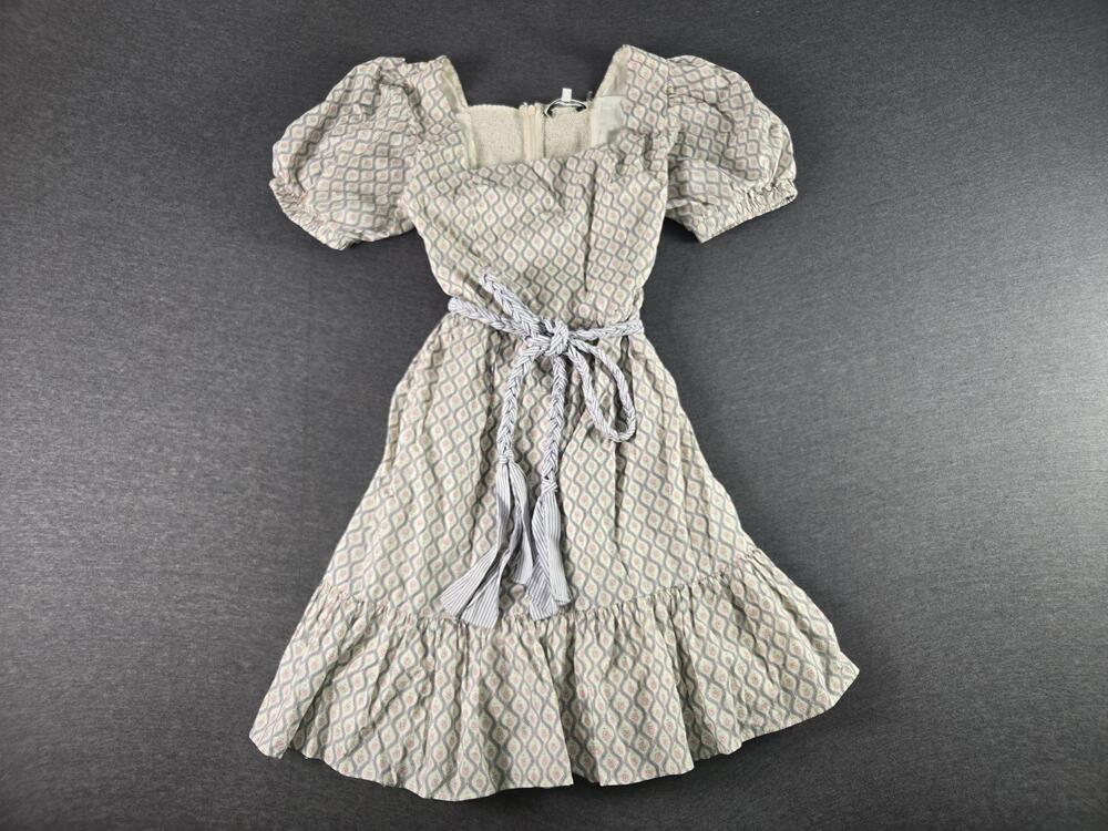 English Factory Dress Womens Medium White Floral Puff Sleeve Cottagecore Peasant
